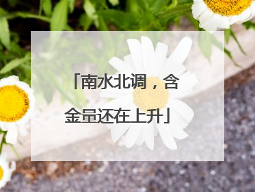 南水北调，含金量还在上升