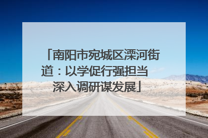 南阳市宛城区溧河街道：以学促行强担当 深入调研谋发展
