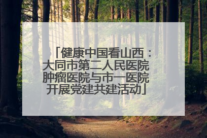 健康中国看山西：大同市第二人民医院肿瘤医院与市一医院开展党建共建活动