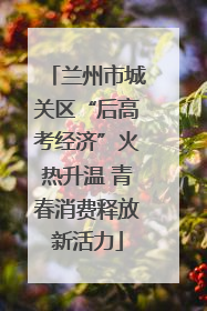 兰州市城关区“后高考经济”火热升温 青春消费释放新活力