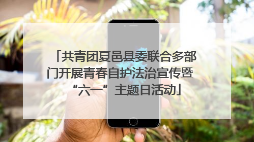 共青团夏邑县委联合多部门开展青春自护法治宣传暨“六一”主题日活动