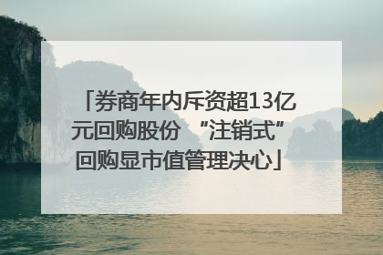券商年内斥资超13亿元回购股份 “注销式”回购显市值管理决心