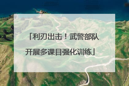利刃出击！武警部队开展多课目强化训练