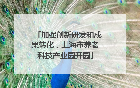 加强创新研发和成果转化，上海市养老科技产业园开园