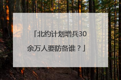 北约计划增兵30余万人要防备谁？