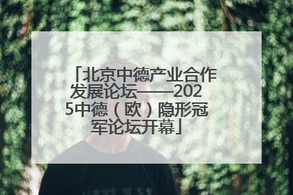 北京中德产业合作发展论坛——2025中德（欧）隐形冠军论坛开幕