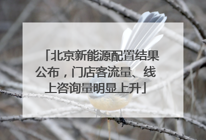 北京新能源配置结果公布，门店客流量、线上咨询量明显上升