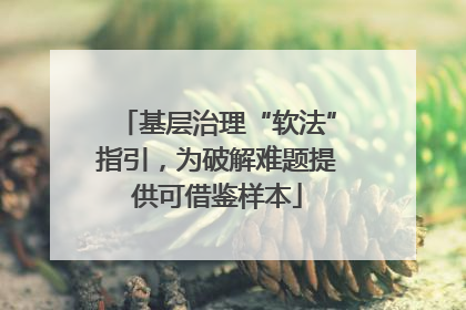 基层治理“软法”指引，为破解难题提供可借鉴样本