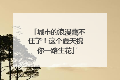 城市的浪漫藏不住了！这个夏天祝你一路生花