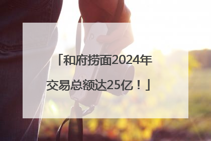 和府捞面2024年交易总额达25亿！