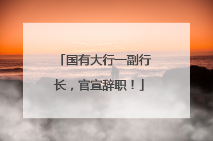 国有大行一副行长，官宣辞职！