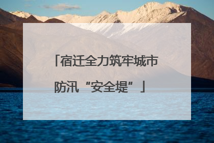 宿迁全力筑牢城市防汛“安全堤”