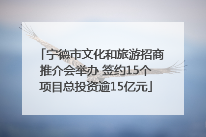 宁德市文化和旅游招商推介会举办 签约15个项目总投资逾15亿元