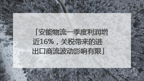 安能物流一季度利润增近16%，关税带来的进出口商流波动影响有限