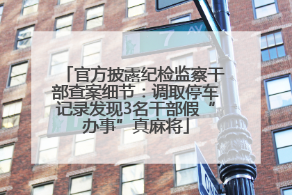 官方披露纪检监察干部查案细节：调取停车记录发现3名干部假“办事”真麻将