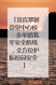 宜宾翠屏草堂中心校：多举措筑牢安全防线，全方位护航校园安全