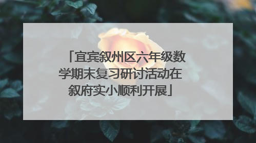 宜宾叙州区六年级数学期末复习研讨活动在叙府实小顺利开展