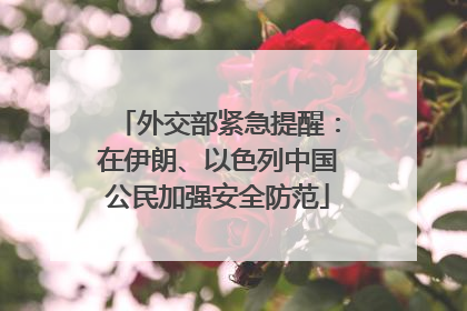 外交部紧急提醒：在伊朗、以色列中国公民加强安全防范
