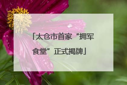 太仓市首家“拥军食堂”正式揭牌