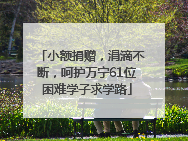 小额捐赠，涓滴不断，呵护万宁61位困难学子求学路