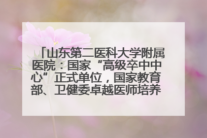 山东第二医科大学附属医院：国家“高级卒中中心”正式单位，国家教育部、卫健委卓越医师培养改革项目单位