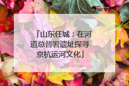 山东任城：在河道总督署遗址探寻京杭运河文化