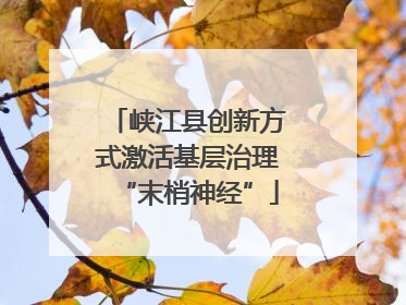峡江县创新方式激活基层治理“末梢神经”