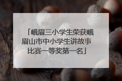 峨眉三小学生荣获峨眉山市中小学生讲故事比赛一等奖第一名