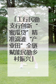 工行民勤支行创新“蜜瓜贷”精准滴灌“产业田”全链赋能民勤乡村振兴