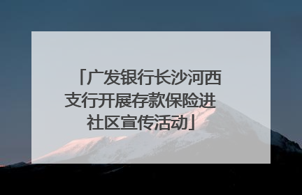 广发银行长沙河西支行开展存款保险进社区宣传活动