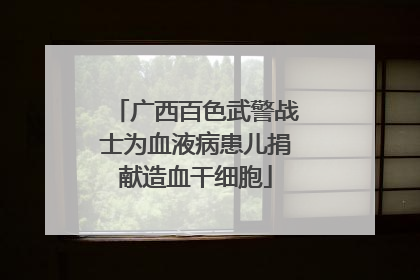 广西百色武警战士为血液病患儿捐献造血干细胞