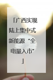 广西实现陆上集中式新能源“全电量入市”