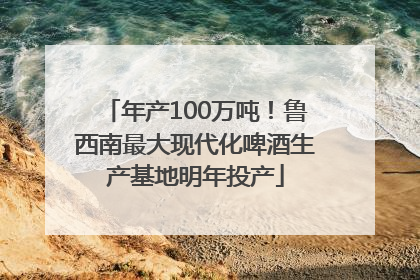 年产100万吨！鲁西南最大现代化啤酒生产基地明年投产