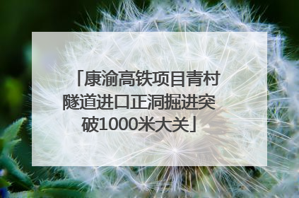 康渝高铁项目青村隧道进口正洞掘进突破1000米大关