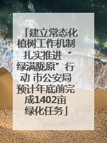 建立常态化植树工作机制 扎实推进“绿满陇原”行动 市公安局预计年底前完成1402亩绿化任务