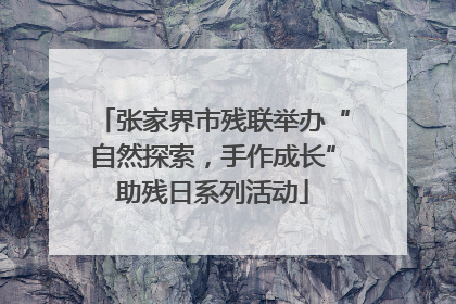 张家界市残联举办“自然探索，手作成长”助残日系列活动