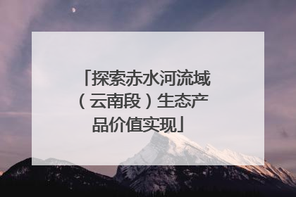 探索赤水河流域（云南段）生态产品价值实现