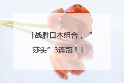 战胜日本组合，“莎头”3连冠！