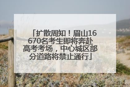 扩散周知！眉山16670名考生即将奔赴高考考场，中心城区部分道路将禁止通行