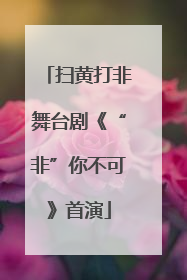 扫黄打非舞台剧《“非”你不可》首演
