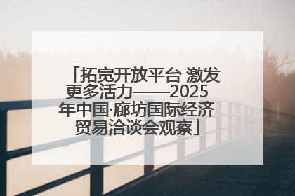 拓宽开放平台 激发更多活力——2025年中国·廊坊国际经济贸易洽谈会观察