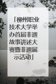 柳州职业技术大学举办首届非遗故事讲述大赛暨非遗展示活动