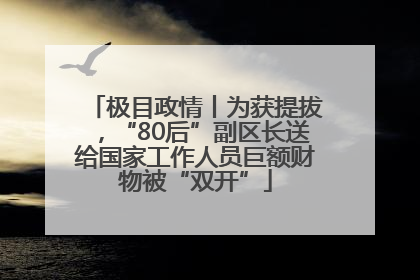 极目政情丨为获提拔，“80后”副区长送给国家工作人员巨额财物被“双开”