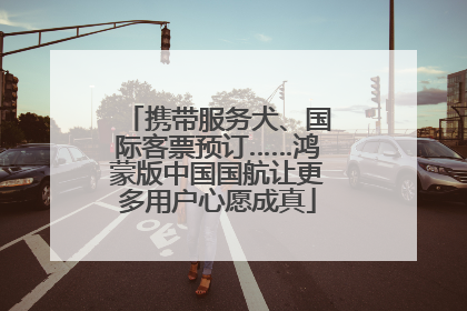 携带服务犬、国际客票预订……鸿蒙版中国国航让更多用户心愿成真
