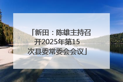 新田：陈雄主持召开2025年第15次县委常委会会议