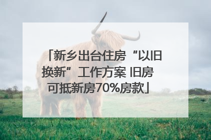 新乡出台住房“以旧换新”工作方案 旧房可抵新房70%房款