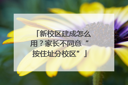 新校区建成怎么用？家长不同意“按住址分校区”