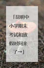 昆明中小学期末考试和放假时间来了→