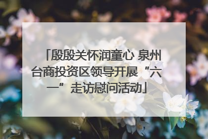 殷殷关怀润童心 泉州台商投资区领导开展“六一”走访慰问活动