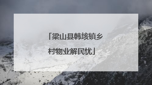 梁山县韩垓镇乡村物业解民忧